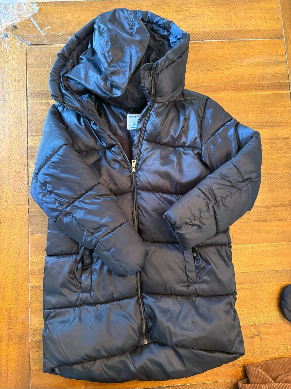 Mayoral Navy longline Puffer Hooded Kids Jacket